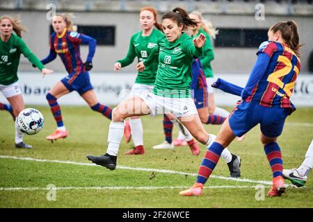 Hjorring, Danemark. 10 mars 2021. Victoria Bruce (4) de Fortuna Hjorring vu dans le match de l'UEFA Women's Champions League entre Fortuna Hjorring et le FC Barcelone à Hjorring Stadion à Hjorring. (Crédit photo : Gonzales photo/Alamy Live News Banque D'Images