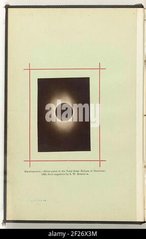 éclipse totale du soleil (frontiépice).Foto in boek 'Rapports sur les observations de l'éclipse totale du soleil, 21 au 22 décembre 1889 et de l'éclipse totale de la lune, 22 juillet 1888 : auquel est ajouté un catalogue de la bibliothèque', 1891. Banque D'Images
