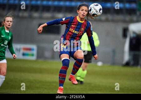 Hjorring, Danemark. 10 mars 2021. Aitana Bonmati (14) du FC Barcelone vu dans le match de l'UEFA Women's Champions League entre Fortuna Hjorring et le FC Barcelone à Hjorring Stadion à Hjorring. (Crédit photo : Gonzales photo/Alamy Live News Banque D'Images