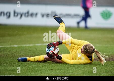Hjorring, Danemark. 10 mars 2021. Brenna Ochoa (2) de Fortuna Hjorring vu dans le match de l'UEFA Women's Champions League entre Fortuna Hjorring et le FC Barcelone à Hjorring Stadion à Hjorring. (Crédit photo : Gonzales photo/Alamy Live News Banque D'Images