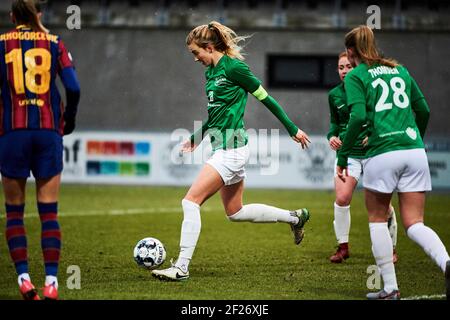 Hjorring, Danemark. 10 mars 2021. Emily Garnier (5) de Fortuna Hjorring vu dans le match de l'UEFA Women's Champions League entre Fortuna Hjorring et le FC Barcelone à Hjorring Stadion à Hjorring. (Crédit photo : Gonzales photo/Alamy Live News Banque D'Images