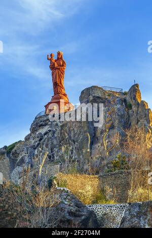 Statue de notre-Dame de France, le Puy-en-Velay, France Banque D'Images