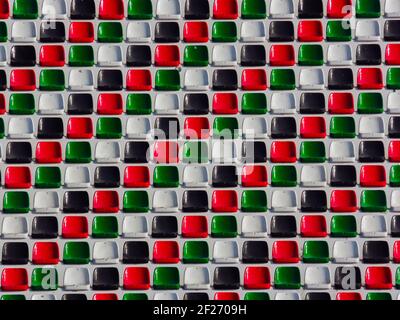 Chaises d'un stade de football dans les Émirats arabes Banque D'Images