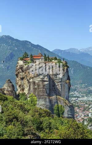 Monastère de la Sainte Trinité, Météores, Grèce Banque D'Images