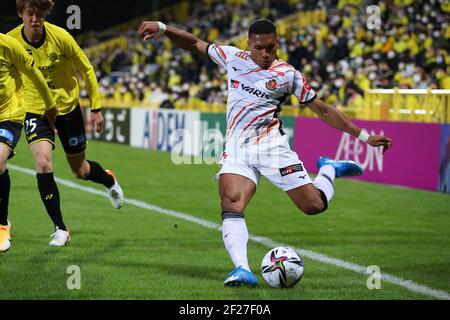 Chiba, Japon. 10 mars 2021. Mateus (Grampus) football : 2021 match de la J1 Ligue entre Kashiwa Reysol 0-1 Nagoya Grampus à LA FRONTIÈRE DE SANKYO Kashiwa Stadium à Chiba, Japon . Credit: Yohei Osada/AFLO SPORT/Alay Live News Banque D'Images