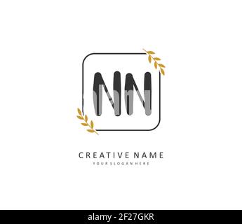 N NN lettre initiale écriture manuscrite et logo de signature. Un concept d'écriture manuscrite logo initial avec élément de modèle. Illustration de Vecteur