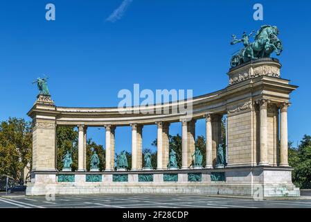 Monument du millénaire, Budapest, Hongrie Banque D'Images