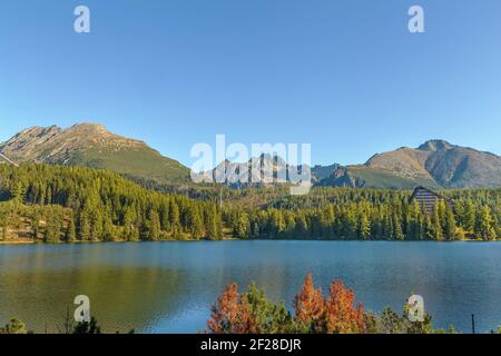 Strbske Pleso (lac), Slovaquie Banque D'Images