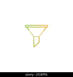 contour du filtre de données. icône de l'entonnoir de données plat. isolé sur fond blanc. Informations d'analyse, informations de tunnel, exploration de flux, illustration vectorielle. O Illustration de Vecteur