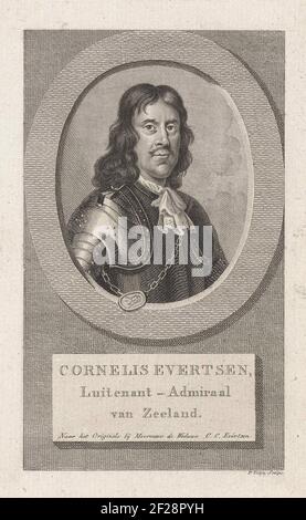 Portrait de Cornelis Evertsen.Portrait de Cornelis Evertsen, lieutenant-amiral ou Zeeland. Banque D'Images