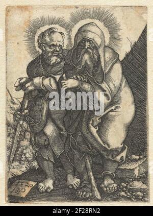 Simon Zelotes et Judas Taddeus; Christ et les douze apôtres.Imprimer d'une série de sept estampes Banque D'Images