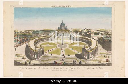 Vue sur la Sint-Pietersplein et la Sint-Pietersbasilik dans la Cité du Vatican; Saint-Pierre de Rome.ummerd: 86. Banque D'Images