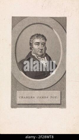Portrait de l'homme d'État anglais Charles James Fox .. Banque D'Images