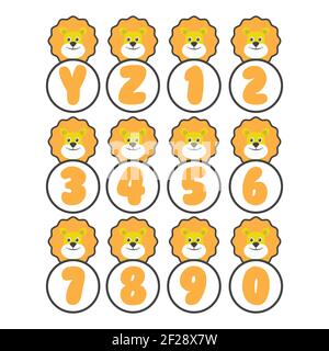 Collection d'alphabet Lion, illustrations vectorielles. Illustration de Vecteur