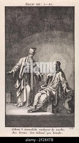 Conversation entre Christ et Nicodème. Banque D'Images