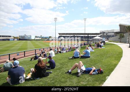 Mercredi 10 mars 2021, Port Charlotte, Floride; une vue d'ensemble du stade lors d'un match d'entraînement de pré-saison de la MLB au Charlotte Sports Park. Les Twins ont battu les rayons 6-2. (Kim Hukari/image du sport) Banque D'Images