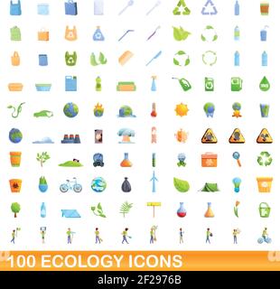 jeu de 100 icônes écologiques. Illustration de 100 icônes écologiques ensemble de vecteurs isolés sur fond blanc Illustration de Vecteur