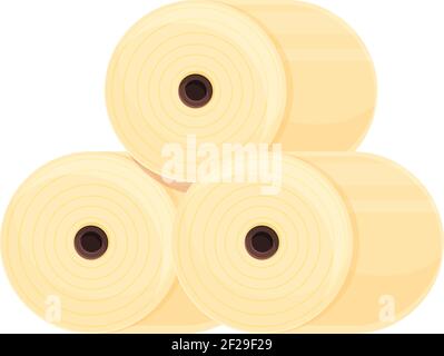 Icône de production de papier en pile de rouleaux. Dessin animé de l'icône de vecteur de production de papier de pile de rouleaux pour la conception de sites Web isolée sur fond blanc Illustration de Vecteur