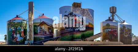 Silo Art à Colbinabbin Panorama, Victoria, Australie Banque D'Images