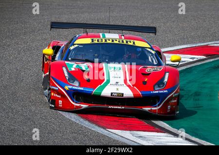 71 RIGON Davide (ita), MOLINA Miguel (esp), AF Corse, Ferrari 488 GTE Evo, action pendant le Championnat du monde d'Endurance FIA WEC 2019, 4 heures de Shanghai du 8 au 10 novembre, à Shanghai, Chine - photo Clement Marin / DPPI Banque D'Images