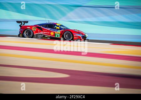 71 RIGON Davide (ita), MOLINA Miguel (esp), Ferrari 488 GTE EVO équipe AF Corse, action pendant le Championnat du monde d'Endurance FIA WEC 2019, 8 heures de Bahreïn du 12 au 14 décembre au circuit International de Sakhir - photo Antonin Vincent / DPPI Banque D'Images