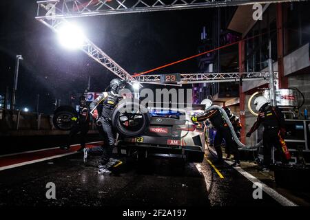 23 DELHEZ Bernard (bel), BARTHEZ Fabien (fra), CAYROLLE Eric (fra), BURET Timothe (fra) Lexus RCF GT3, Tech 1 Racing, total, pitstop d'action pendant le championnat 2019 pain Endurance Series 24 heures de Spa, du 24 au 28 juillet, Spa Francorchamps, Belgique - photo Antonin Vincent / DPPI Banque D'Images