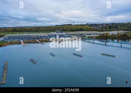 Concours d'aviron de 8 à Vaires sur Marnes, Ile de France, France Banque D'Images