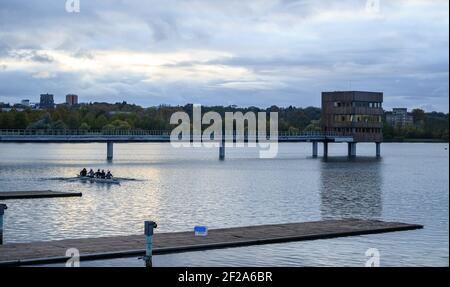 Concours d'aviron de 8 à Vaires sur Marnes, Ile de France, France Banque D'Images