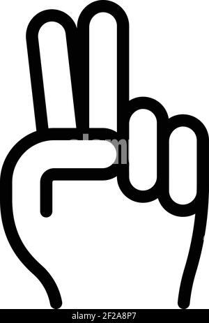 Icône mouvement de la main de deux minutes. Contour mouvement de la main deux minutes icône vectorielle pour la conception Web isolée sur fond blanc Illustration de Vecteur