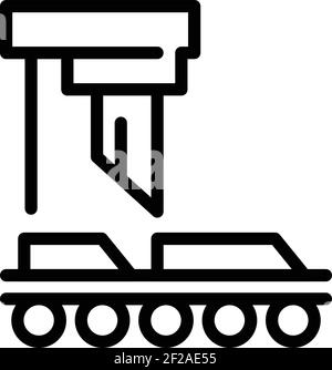 Icône de contreplaqué de coupe. Contour coupant contreplaqué icône de vecteur pour la conception de toile isolée sur fond blanc Illustration de Vecteur