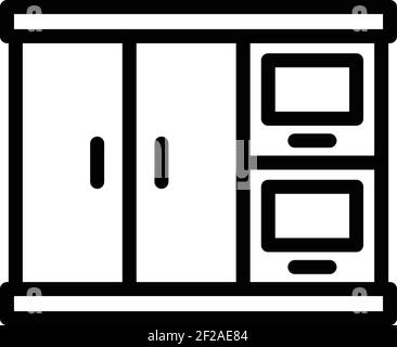 Icône de l'armoire de cuisine intérieure. Contour intérieur armoire de cuisine icône vectorielle pour conception de toile isolée sur fond blanc Illustration de Vecteur