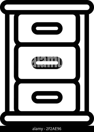 Icône de l'armoire de la cuisine du magasin. Contour magasin cuisine armoire icône vectorielle pour la conception de Web isolé sur fond blanc Illustration de Vecteur