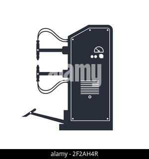 Icône de machine de soudage par points, appareil de soudage par points industriel, icône d'outil d'ingénierie d'étanchéité par points, vecteur Illustration de Vecteur