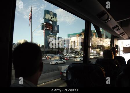 LAS VEG, ÉTATS-UNIS - 07 sept, 2007: La vue d'un tour en bus de la zone de strip dans Las Vegas Nevada Banque D'Images