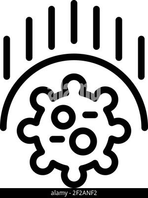 Icône de défense antibactérienne. Contour antibactérien de défense vecteur icône pour la conception de Web isolé sur fond blanc Illustration de Vecteur