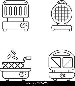 Ensemble d'icônes linéaires pour appareils de cuisine Illustration de Vecteur