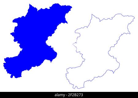 Carte de la province de Belluno (Italie, République italienne, Vénétie ou Vénétie) illustration vectorielle, croquis de griffonnage carte de la province de Belluno Illustration de Vecteur