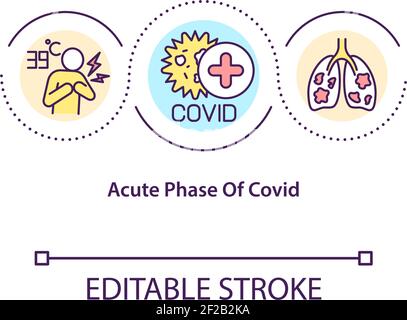 Icône de concept de phase aiguë de covid Illustration de Vecteur