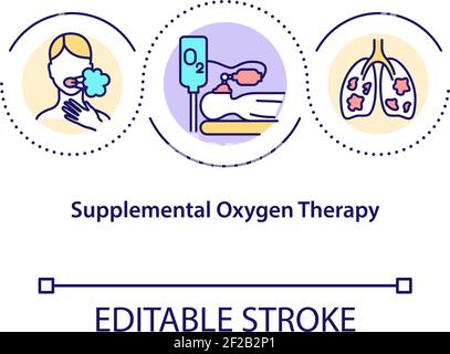 Icône de concept d'oxygénothérapie supplémentaire Illustration de Vecteur