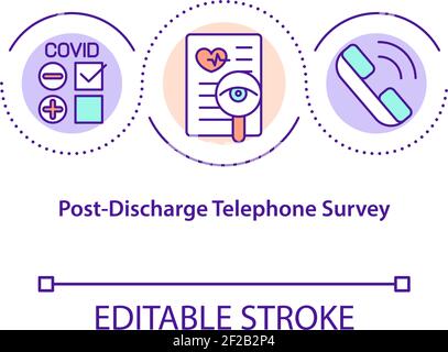 Icône de concept d'enquête téléphonique après la sortie Illustration de Vecteur