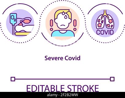 Icône de concept de covid sévère Illustration de Vecteur