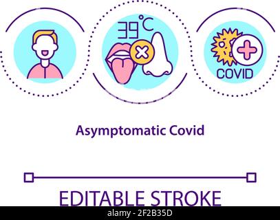 Icône de concept Covid asymptomatique Illustration de Vecteur