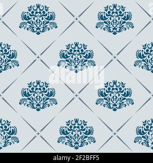 Motif vectoriel traditionnel sans couture avec motifs victoriens Illustration de Vecteur