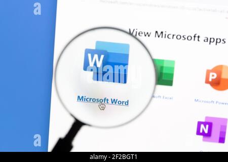 Ostersund, Suède - 21 janvier 2021 icône de l'application Microsoft Word. Microsoft Word est un traitement de texte développé par Microsoft. Banque D'Images