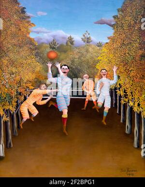 Les joueurs de football, Henri Rousseau, 1908 ans, Solomon R. Guggenheim Museum, Manhattan, New York City, États-Unis, Amérique du Nord Banque D'Images