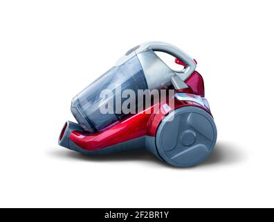 Aspirateur cyclonique isolé sur blanc Banque D'Images