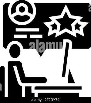 examen de readinf humain dans internet et crowdsoursing glyph icône vecteur illustration Illustration de Vecteur