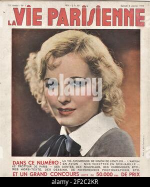 1930 France La Vie Parisienne Magazine Cover Banque D'Images