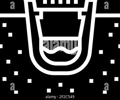 construction du système de drainage glyphe icône illustration du vecteur Illustration de Vecteur