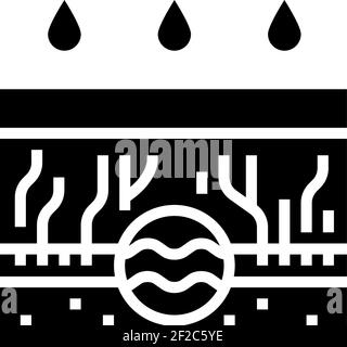 illustration du vecteur d'icône du système de drainage des gouttières de pluie Illustration de Vecteur